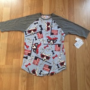Unicorn Dog Americana Sloan LuLaRoe raglan top